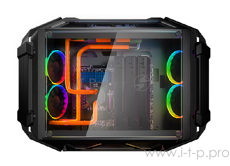 Корпус Cougar Gemini X, без БП, панели из закалённого стекла, чёрный, Dual Tower