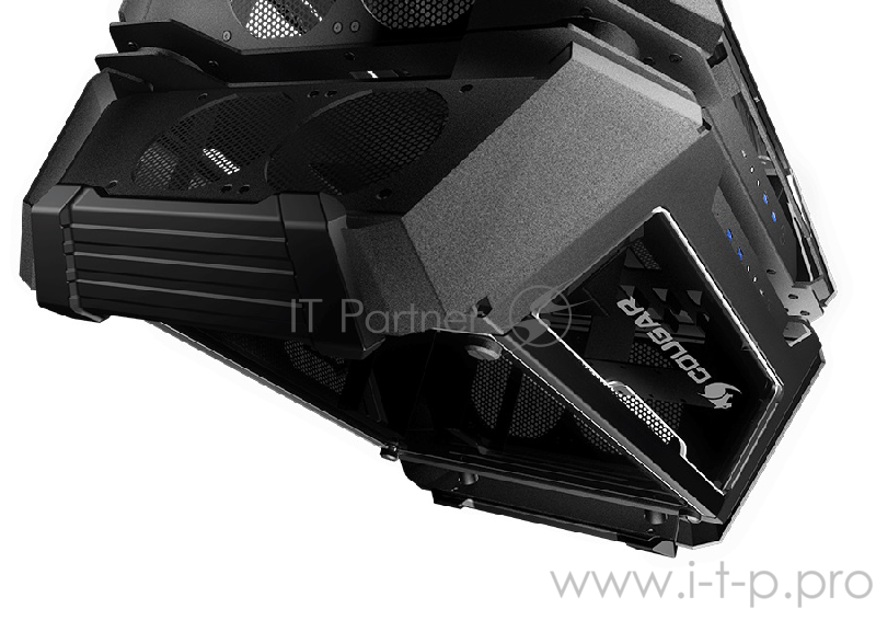 Корпус Cougar Gemini X, без БП, панели из закалённого стекла, чёрный, Dual Tower