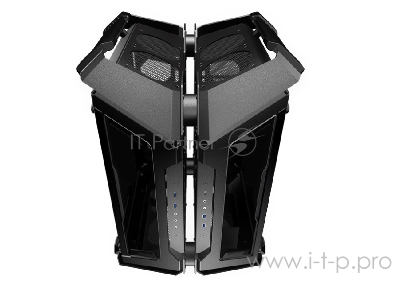 Корпус Cougar Gemini X, без БП, панели из закалённого стекла, чёрный, Dual Tower