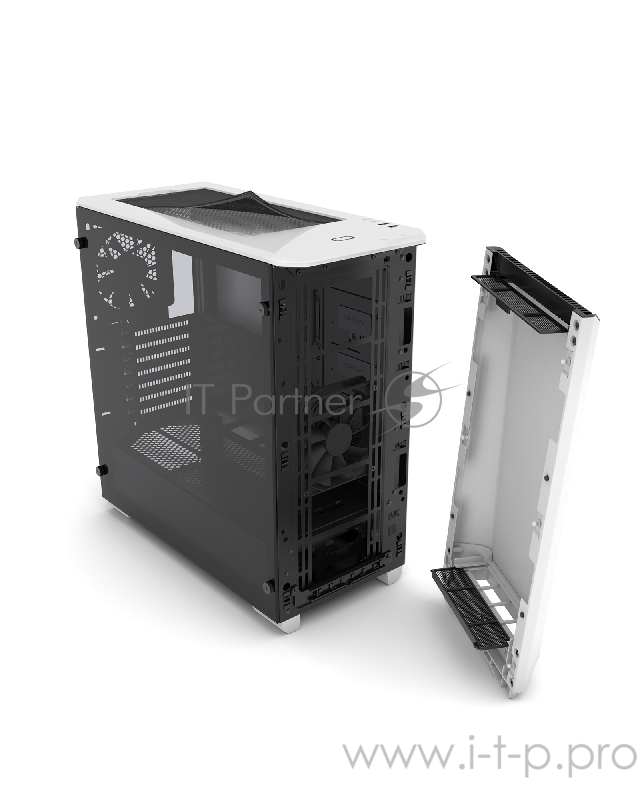 Корпус PHANTEKS Eclipse P400, Glacier White, RGB LED иллюминация, боковая панель Tempered Glass, Mid-Tower