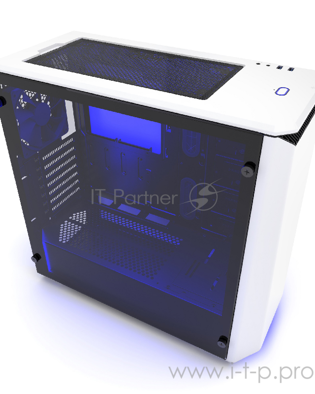 Корпус PHANTEKS Eclipse P400, Glacier White, RGB LED иллюминация, боковая панель Tempered Glass, Mid-Tower