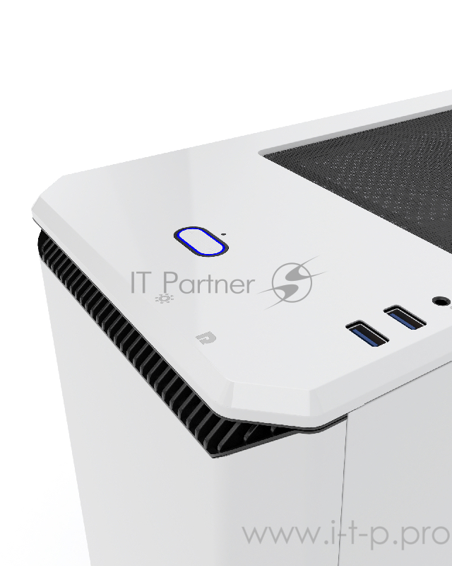 Корпус PHANTEKS Eclipse P400, Glacier White, RGB LED иллюминация, боковая панель Tempered Glass, Mid-Tower