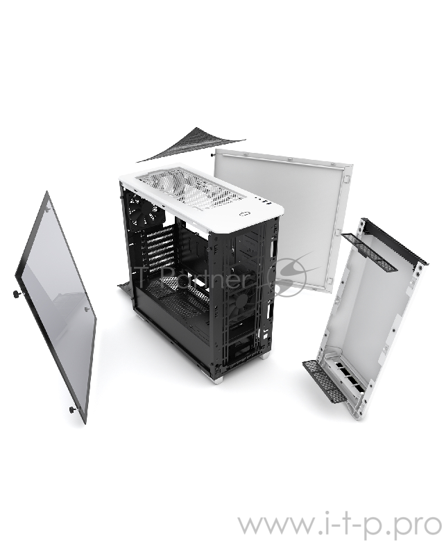 Корпус PHANTEKS Eclipse P400, Glacier White, RGB LED иллюминация, боковая панель Tempered Glass, Mid-Tower