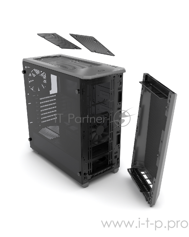 Корпус PHANTEKS Eclipse P400S, Anthracite Gray, 3-SPEED FAN CONTROLLER, RGB LED иллюминация, звукоизоляционные панели, боковая панель Tempered Glass,