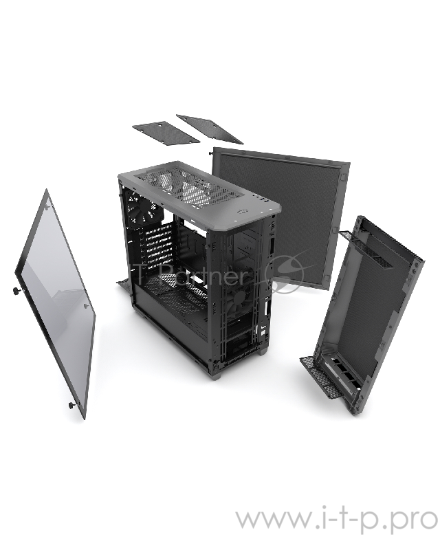 Корпус PHANTEKS Eclipse P400S, Anthracite Gray, 3-SPEED FAN CONTROLLER, RGB LED иллюминация, звукоизоляционные панели, боковая панель Tempered Glass,