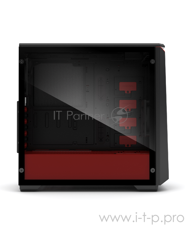 Корпус PHANTEKS Eclipse P400S, Black-Red, 3-SPEED FAN CONTROLLER, RGB LED иллюминация, звукоизоляционные панели, боковая панель Tempered Glass, Mid-To