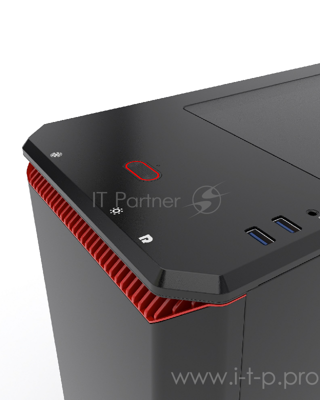 Корпус PHANTEKS Eclipse P400S, Black-Red, 3-SPEED FAN CONTROLLER, RGB LED иллюминация, звукоизоляционные панели, боковая панель Tempered Glass, Mid-To
