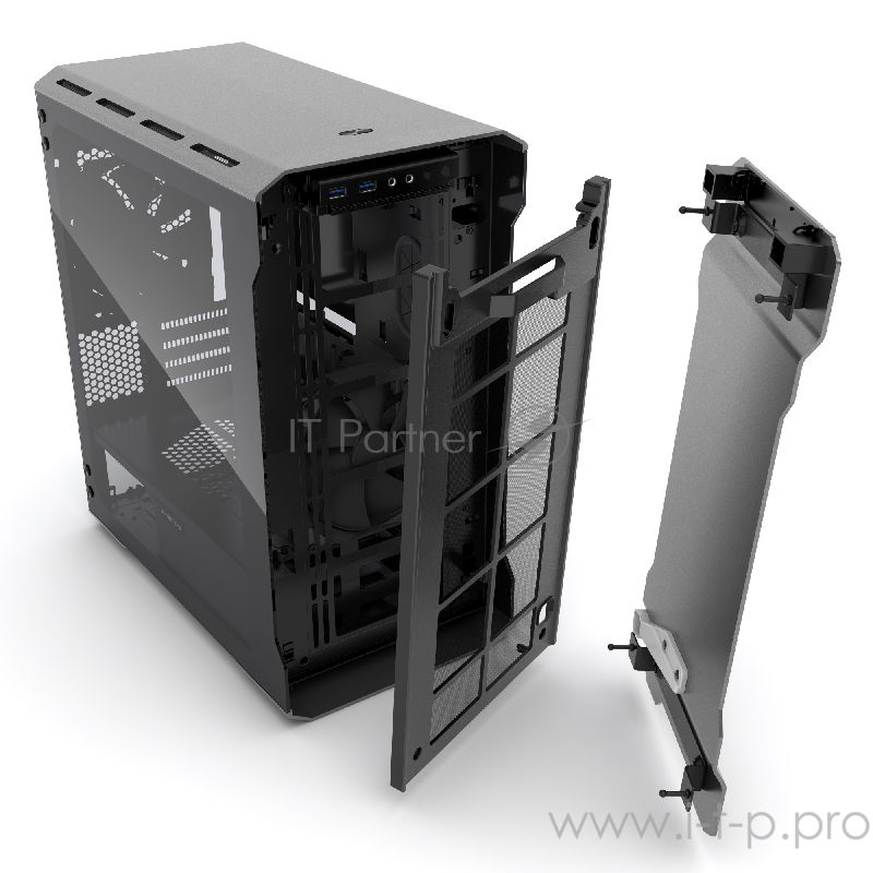 Корпус PHANTEKS Enthoo Evolv Aluminum, Anthracite Grey Edition, RGB LED иллюминация, боковые панели Tempered Glass, Micro ATX