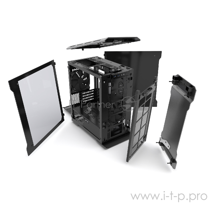 Корпус PHANTEKS Enthoo Evolv Aluminum, Anthracite Grey Edition, RGB LED иллюминация, боковые панели Tempered Glass, Micro ATX