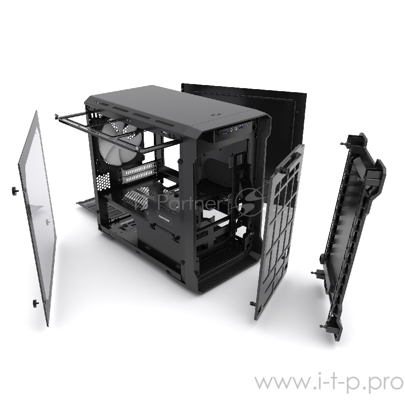 Корпус PHANTEKS Enthoo Evolv ITX, Black Edition, RGB LED иллюминация, боковая панель Tempered Glass, Mini ITX