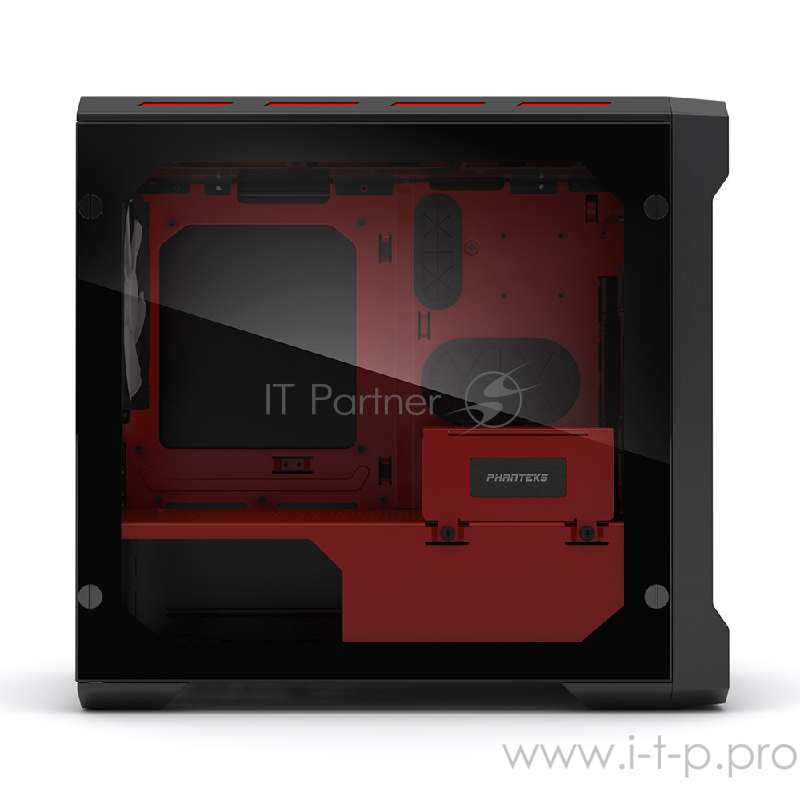 Корпус PHANTEKS Enthoo Evolv ITX, Black-Red Edition, RGB LED иллюминация, боковая панель Tempered Glass, Mini ITX