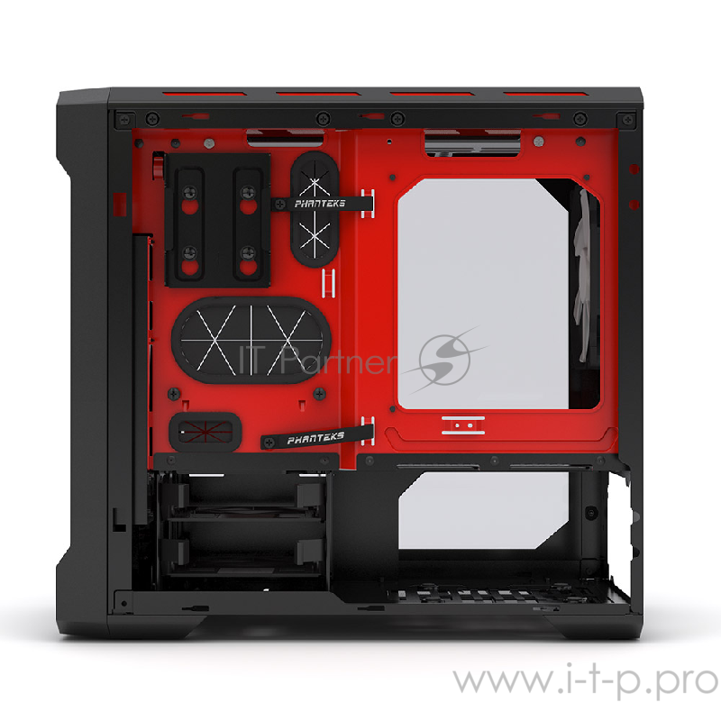 Корпус PHANTEKS Enthoo Evolv ITX, Black-Red Edition, RGB LED иллюминация, боковая панель Tempered Glass, Mini ITX