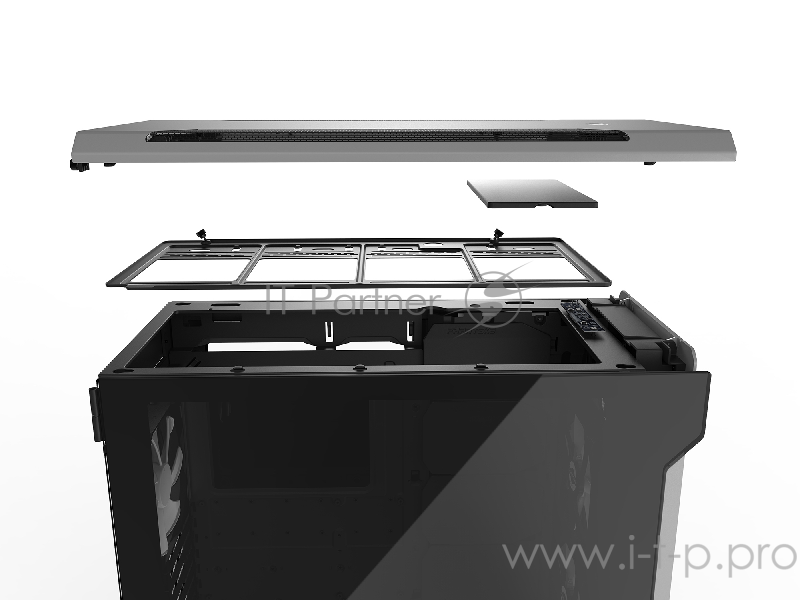 Корпус PHANTEKS Enthoo Evolv X, Galaxy Silver, Digital RGB illumination, FAN Hub, алюминиевые лицевая и верхняя панели, боковые панели Tempered Glass,