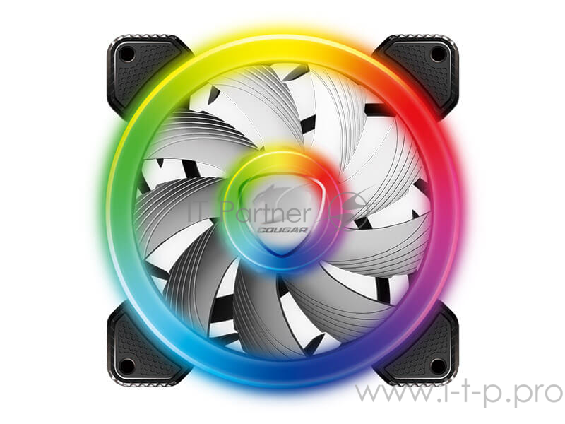 Комплект из 3-х вентиляторов Cougar VORTEX RGB SPB 120 PWM HDB 120x120x25мм (20шт./кор, пит. от мат.платы и БП, 600-1500об/мин) (CF-V12SET-SPBRGB) Ret
