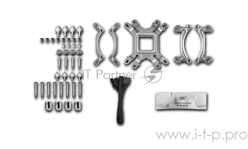 Водяное охлаждение DEEPCOOL GAMMAXX L240T RED LGA20XX/LGA1366/LGA115X/AM4/AM (8шт/кор,TDP 250W, RED LED Lighting, PWM, DUAL FAN) RET