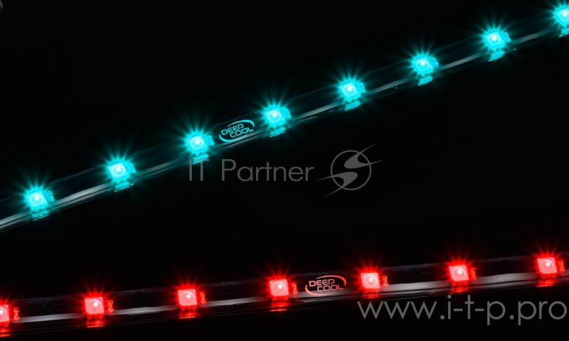 Светодиодная лента Deepcool RGB 200EX (комплект цветового дооснащения корпуса, 2 ленты по 350mm, RGB, подключение 4pin (+12V-R-G-B)) Color Box