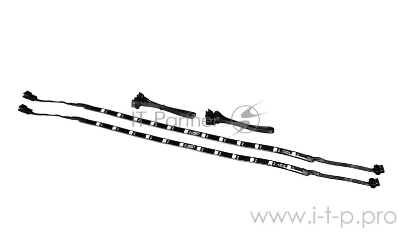 Светодиодная лента Deepcool RGB 200EX (комплект цветового дооснащения корпуса, 2 ленты по 350mm, RGB, подключение 4pin (+12V-R-G-B)) Color Box