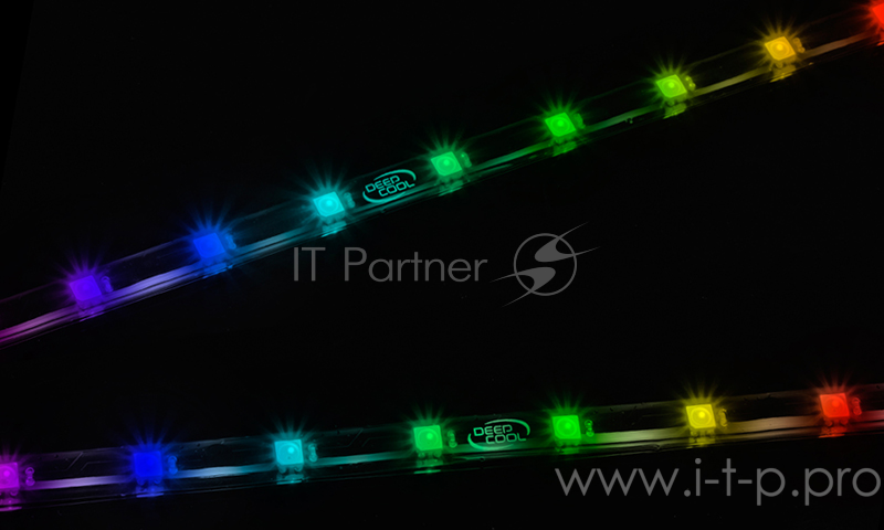 Светодиодная лента Deepcool RGB 200PRO (комплект цветового дооснащения корпуса, 2 ленты по 350mm, Addressable RGB LED, подключение 3pin (+5V-D-G)) Col