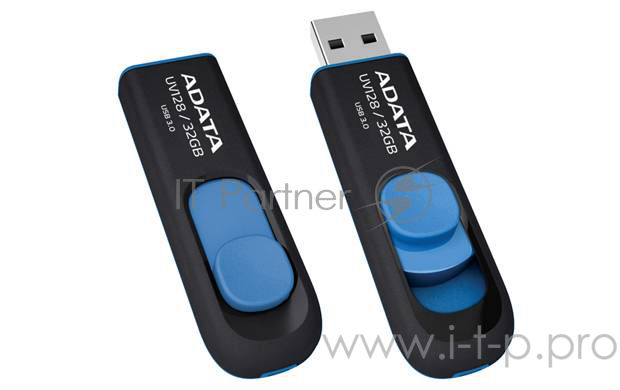 Носитель информации A-DATA Flash Drive 32Gb UV128 AUV128-32G-RBE {USB3.0, Black-Blue}
