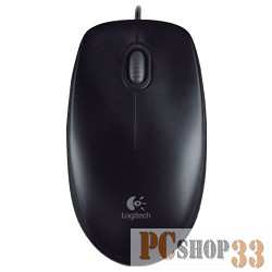 Оптическая мышь Logitech B100 910-003357, 2кн.+скр., черный (USB)