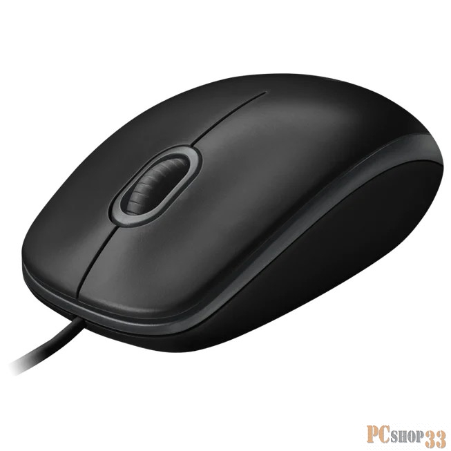 Оптическая мышь Logitech B100 910-003357, 2кн.+скр., черный (USB)