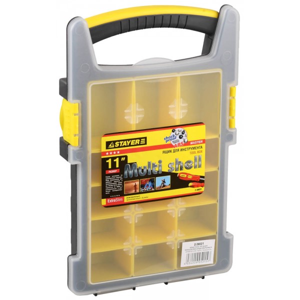 Ящик STAYER MULTYSHEL (2-38031) пластмассовый для инструмента, 11