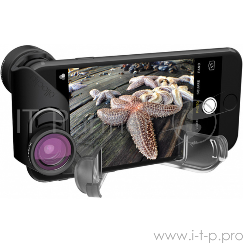Объектив Olloclip Ultra-Wide + Telephoto Lens для iPhone 8/7 & 8/7 Plus. Цвет: линза черный, крепление черный.