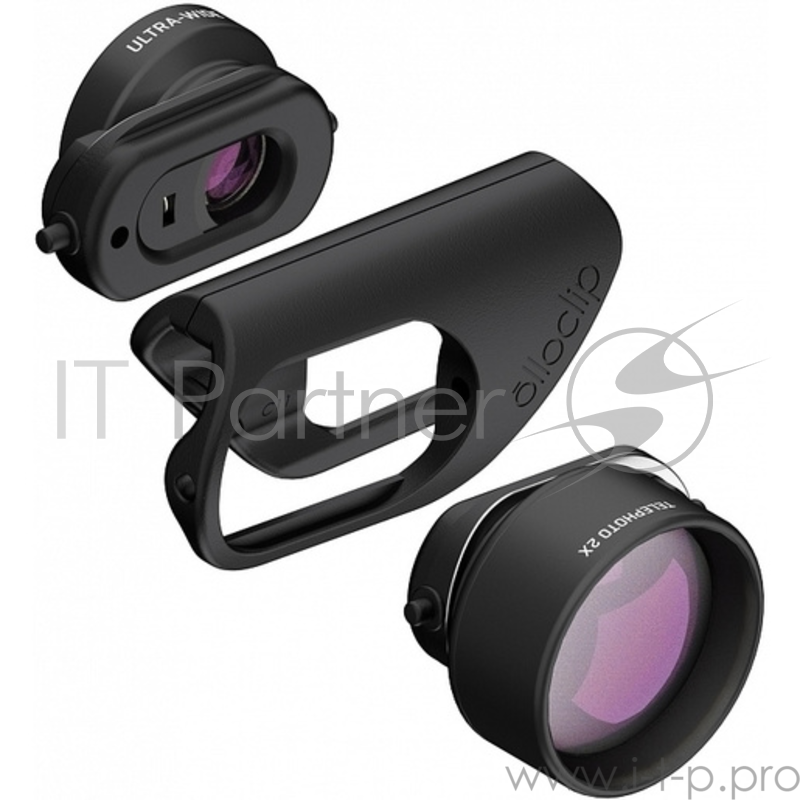 Объектив Olloclip Ultra-Wide + Telephoto Lens для iPhone 8/7 & 8/7 Plus. Цвет: линза черный, крепление черный.