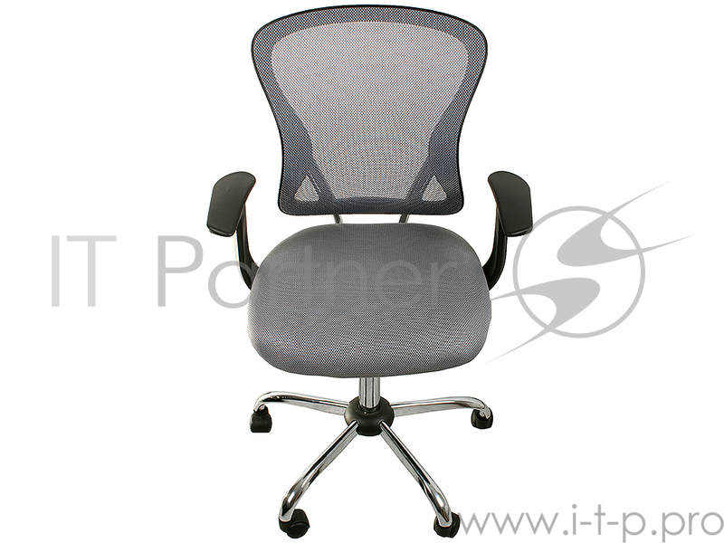 Кресло офисное COLLEGE H-8369F Серый ткань, сетчатый акрил, 120 кг, крестовина хромированный металл, подлокотники черный пластик. (ШxГxВ), см 65x60x93