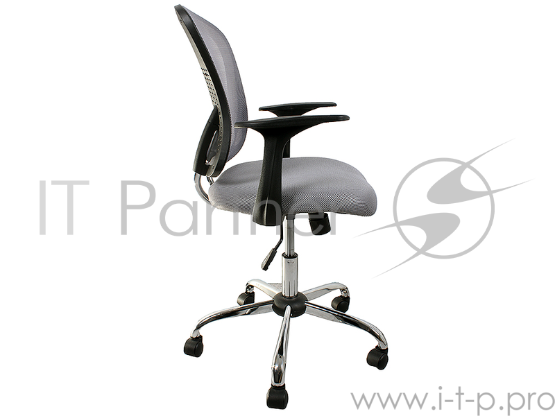 Кресло офисное COLLEGE H-8369F Серый ткань, сетчатый акрил, 120 кг, крестовина хромированный металл, подлокотники черный пластик. (ШxГxВ), см 65x60x93