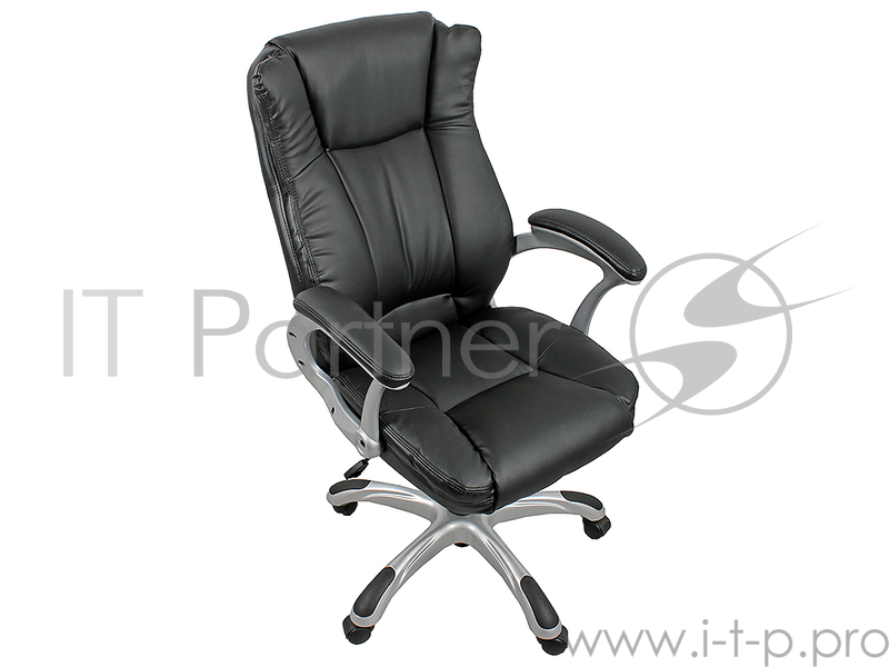 Кресло руководителя COLLEGE HLC-0631-1, черный, экокожа, 120 кг, подлокотники пластик/кожа, крестовина пластик с вставками, (ШxГxВ), см 66x69x103-113