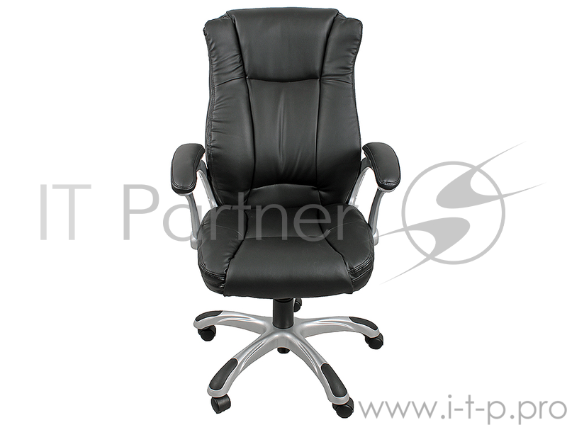 Кресло руководителя COLLEGE HLC-0631-1, черный, экокожа, 120 кг, подлокотники пластик/кожа, крестовина пластик с вставками, (ШxГxВ), см 66x69x103-113