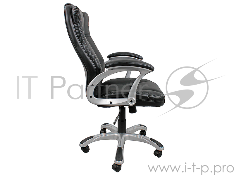 Кресло руководителя COLLEGE HLC-0631-1, черный, экокожа, 120 кг, подлокотники пластик/кожа, крестовина пластик с вставками, (ШxГxВ), см 66x69x103-113