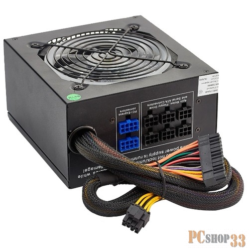 Блок питания 800W Exegate EVO800, ATX, RGB, black, APFC, 12cm, 24p+(4+4)p, PCI-E, 5*SATA, 3*IDE, FDD