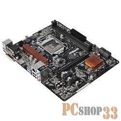 Материнская плата Asrock B150M-HDV Soc-1151 Intel B150 2xDDR4 mATX AC`97 8ch(7.1) GbLAN+VGA+DVI+HDMI