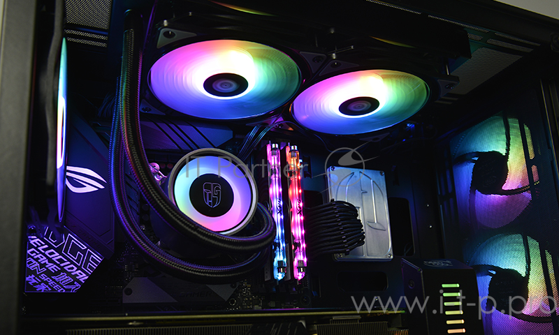 Комплект водяного охлаждения DEEPCOOL CASTLE 240 RGB V2 LGA20XX/LGA1366/LGA115X/TR4/AM (6шт/кор,TDP 250W, ARGB Lighting, Anti-Leak edition, PWM, DUAL FAN) RET