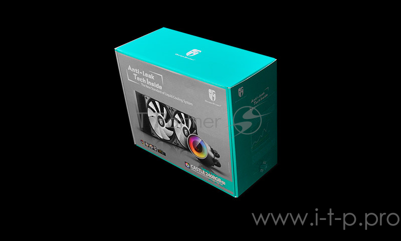 Комплект водяного охлаждения DEEPCOOL CASTLE 240 RGB V2 LGA20XX/LGA1366/LGA115X/TR4/AM (6шт/кор,TDP 250W, ARGB Lighting, Anti-Leak edition, PWM, DUAL FAN) RET