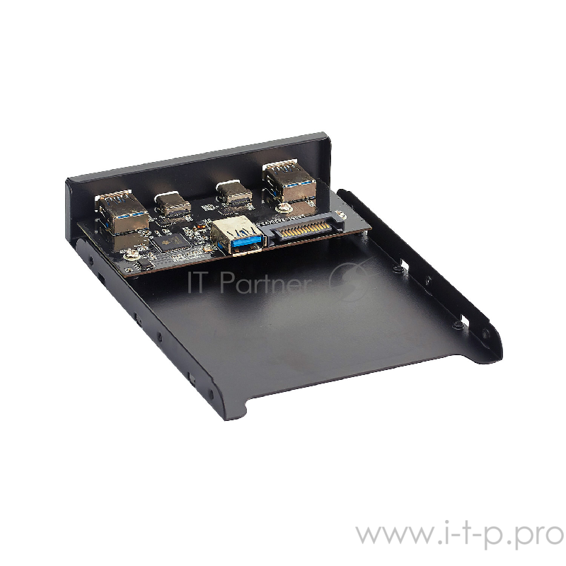 Планка USB на переднюю панель Exegate U3H-619, 3,5, 2*USB3.0+2*TypeC, черная, подсоед-е к мат. плат