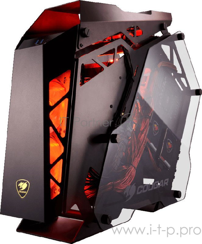 Игровой корпус Cougar Conquer чёрный/оранжевый (ATX, LED, закаленное стекло, fan 3x120 мм, 3 x USB 3.0, audio)
