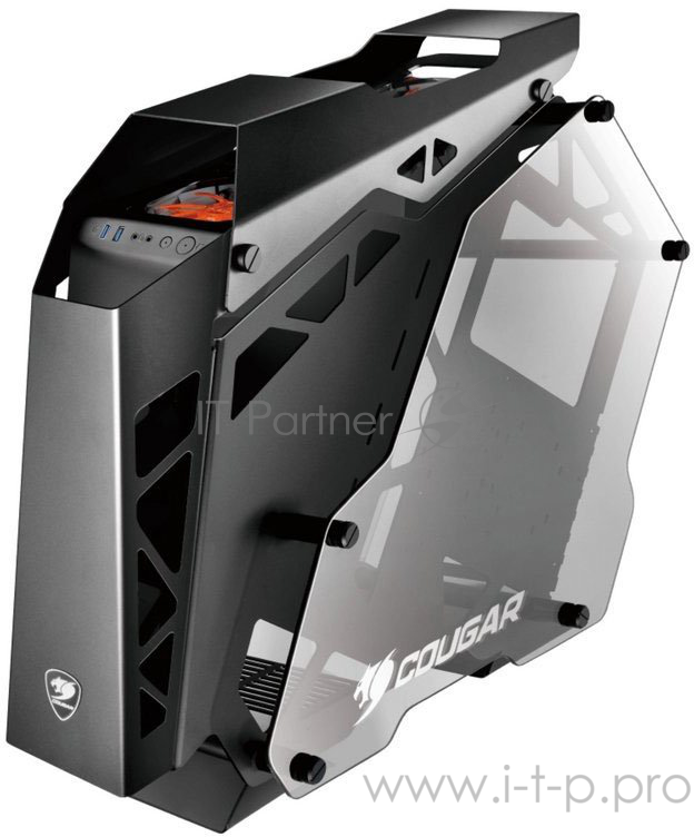Игровой корпус Cougar Conquer чёрный/оранжевый (ATX, LED, закаленное стекло, fan 3x120 мм, 3 x USB 3.0, audio)