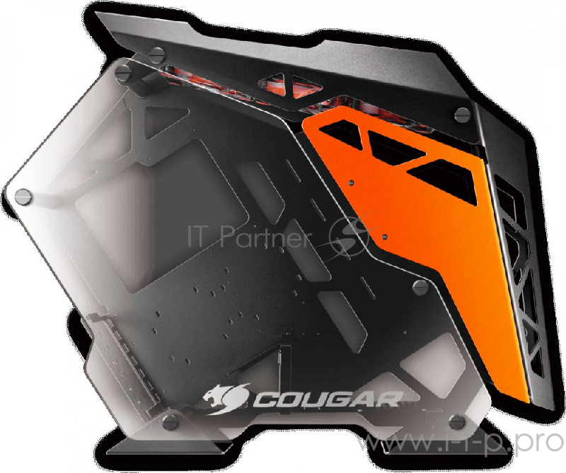 Игровой корпус Cougar Conquer чёрный/оранжевый (ATX, LED, закаленное стекло, fan 3x120 мм, 3 x USB 3.0, audio)