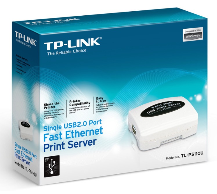 Сетевое оборудование TP-Link TL-PS110U Принт-сервер Single USB2.0 port fast ethernet print server