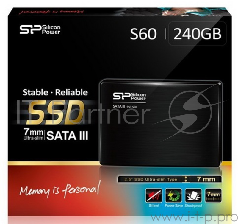 накопитель Silicon Power SSD 240Gb S60 SP240GBSS3S60S25 {SATA3.0, 7mm}