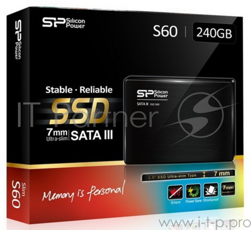 накопитель Silicon Power SSD 240Gb S60 SP240GBSS3S60S25 {SATA3.0, 7mm}