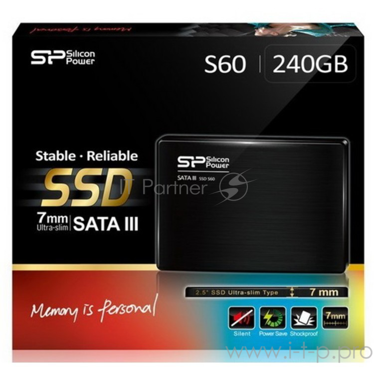накопитель Silicon Power SSD 240Gb S60 SP240GBSS3S60S25 {SATA3.0, 7mm}