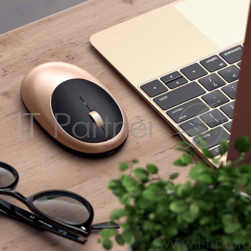 Беспроводная компьютерная мышь Satechi M1 Bluetooth Wireless Mouse. Цвет золотой.