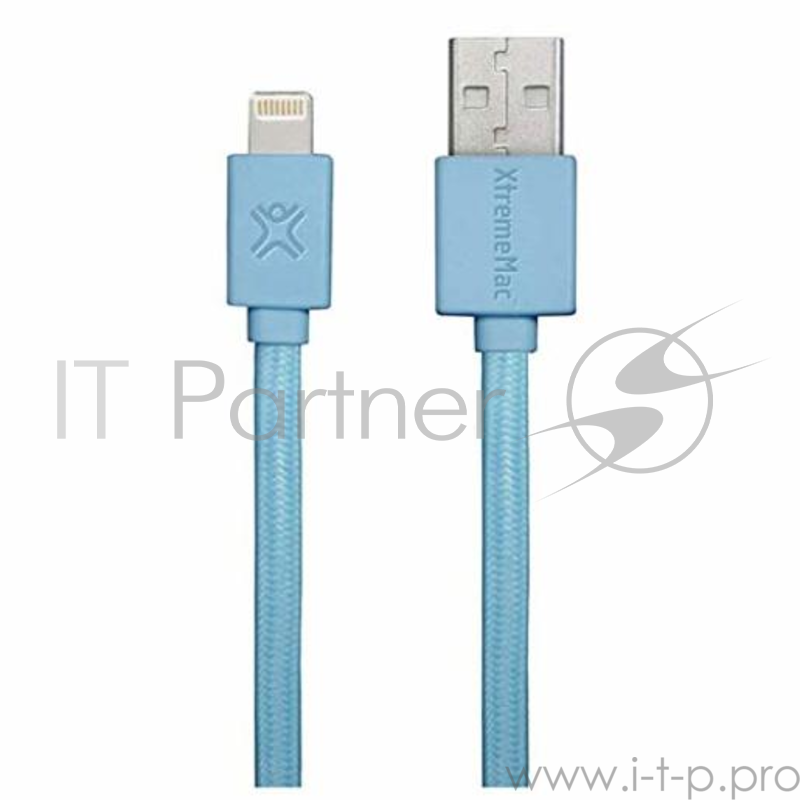 Кабель XtremeMac Lightning to USB Flat. Длина 1,2м. Цвет синий.