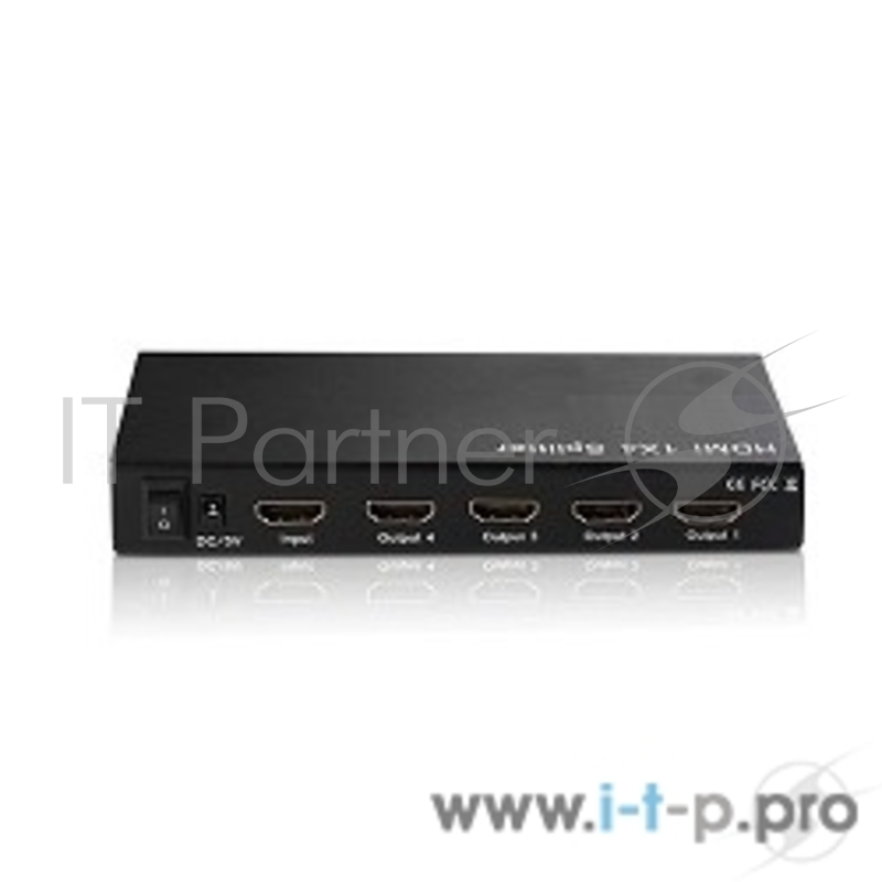 Переходник Espada Видеоадаптер HDMI-разветвитель 1x4, (EDH12), splitter + б.п.