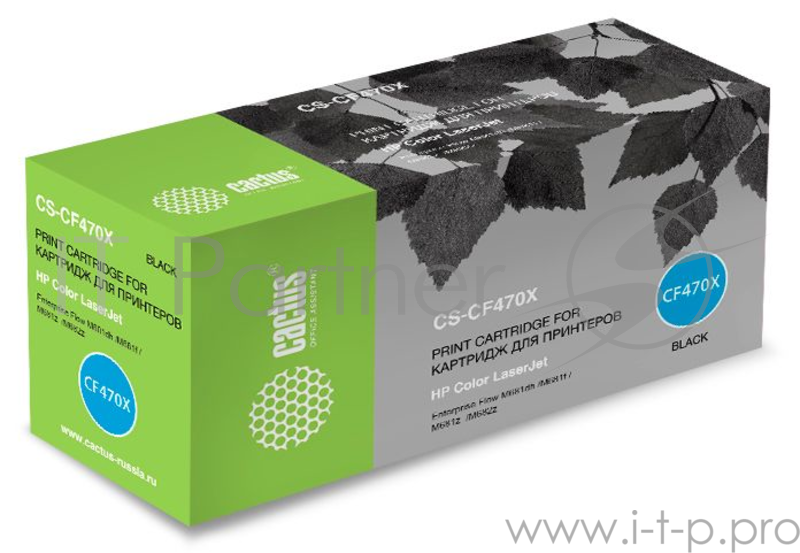 Тонер Картридж Cactus CS-CF470X черный (28000стр.) для HP Color LJ Enterprise Flow M681dh/M681f/M682z