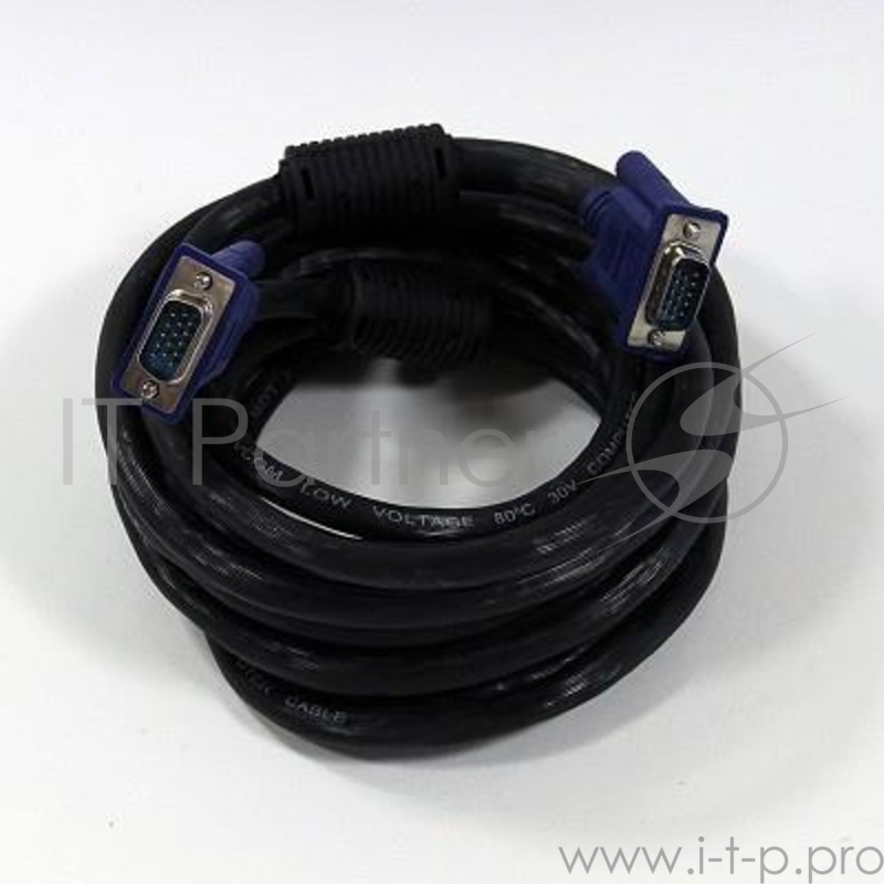 Кабель VCOM VVG6448-5M(O) Кабель монитор-SVGA card (15M-15M) 5.0м 2 фильтра